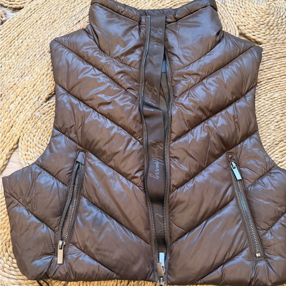 BuffBunny Cinch Waist Puffer Vest Dark Brown